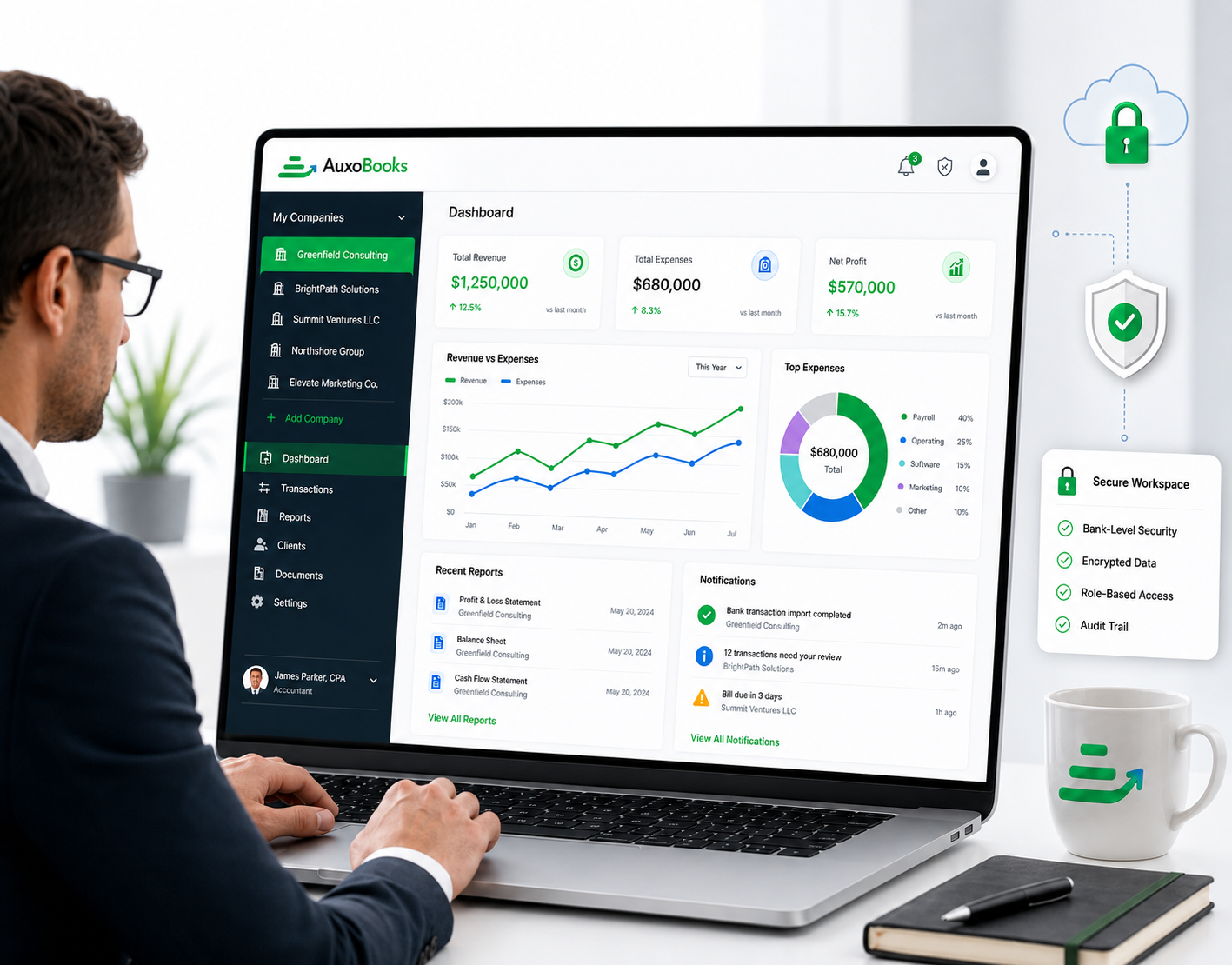 AuxoBooks firm access for accounting professionals